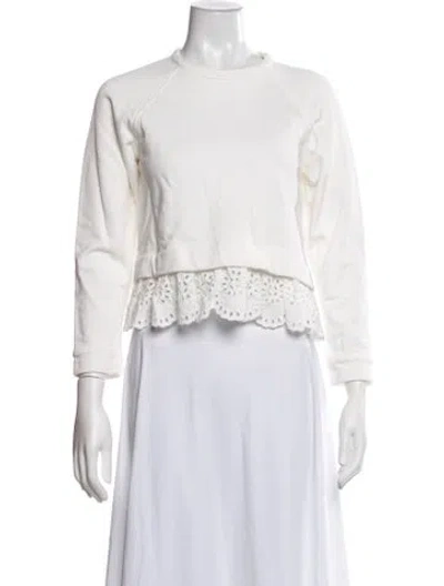 Pre-owned Sea New York Crew Neck Long Sleeve Sweatshirt In White