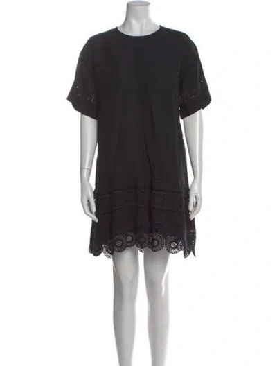 Pre-owned Sea New York Crew Neck Mini Dress In Black