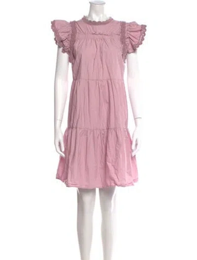 Pre-owned Sea New York Crew Neck Mini Dress In Pink