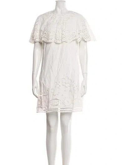 Pre-owned Sea New York Crew Neck Mini Dress In White