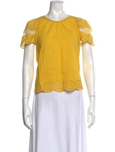 Pre-owned Sea New York Crew Neck Short Sleeve Top In Yellow