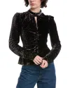 Sea New York Delphine Crushed Velvet Top In Black