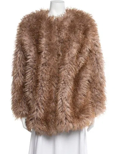 Pre-owned Sea New York Faux Fur Coat In Brown