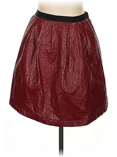 Pre-owned Sea New York Faux Leather Skirt In Burgundy