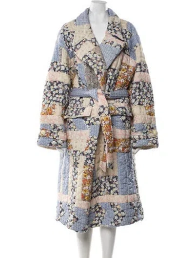 Pre-owned Sea New York Floral Print Coat In Neutrals