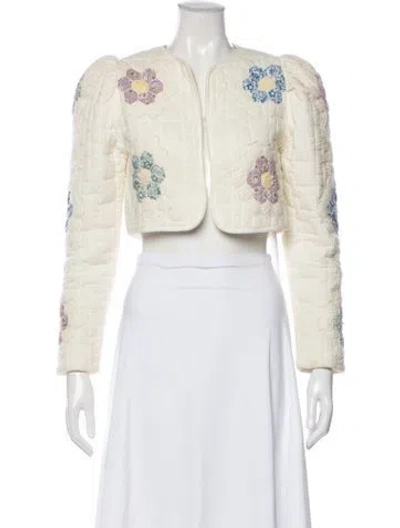Pre-owned Sea New York Floral Print Jacket In White