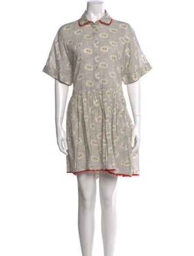 Pre-owned Sea New York Floral Print Knee-length Dress In Blue