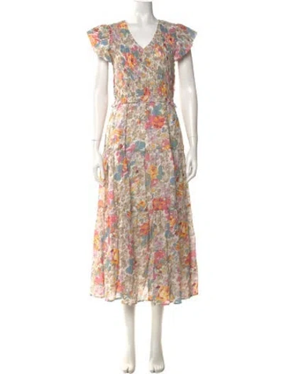 Pre-owned Sea New York Floral Print Long Dress In Pink