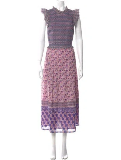 Pre-owned Sea New York Floral Print Long Dress In Pink