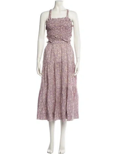 Pre-owned Sea New York Floral Print Long Dress In Purple
