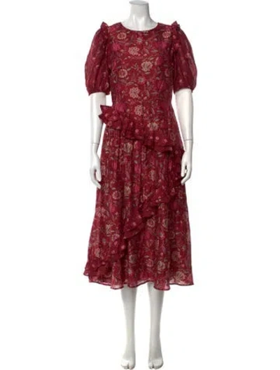 Pre-owned Sea New York Floral Print Long Dress W/ Tags In Pink