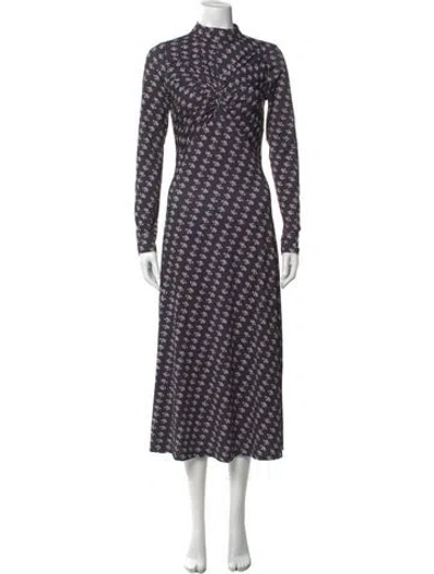 Pre-owned Sea New York Floral Print Midi Length Dress In Blue