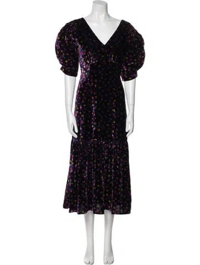 Pre-owned Sea New York Floral Print Midi Length Dress In Multi