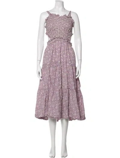 Pre-owned Sea New York Floral Print Midi Length Dress In Multi