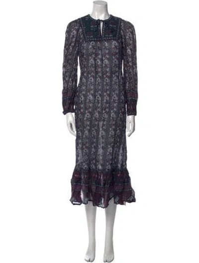 Pre-owned Sea New York Floral Print Mini Dress In Blue