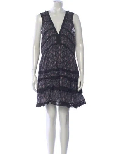 Pre-owned Sea New York Floral Print Mini Dress In Blue