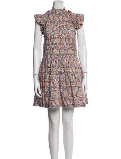 Pre-owned Sea New York Floral Print Mini Dress In Blue