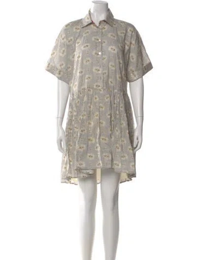 Pre-owned Sea New York Floral Print Mini Dress In Blue