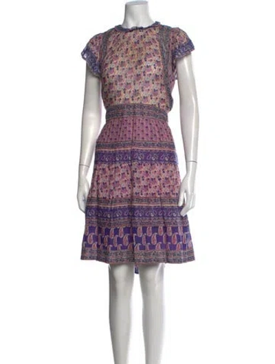 Pre-owned Sea New York Floral Print Mini Dress In Purple