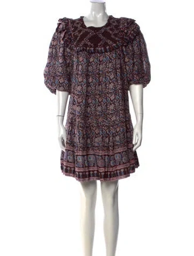 Pre-owned Sea New York Floral Print Mini Dress W/ Tags In Brown