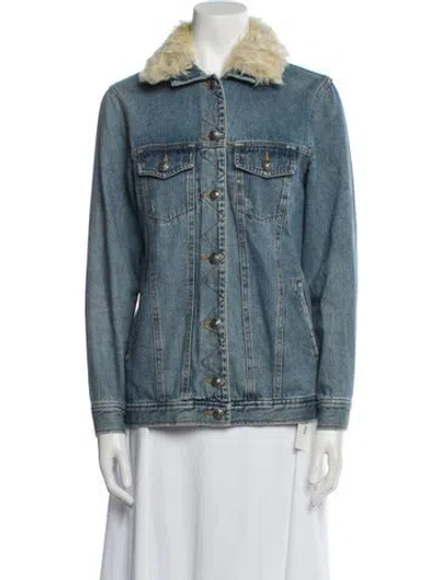 Pre-owned Sea New York Fur Jacket In Blue