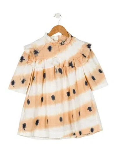 Pre-owned Sea New York Babies' Girls' Tie Dye Dress In Neutral
