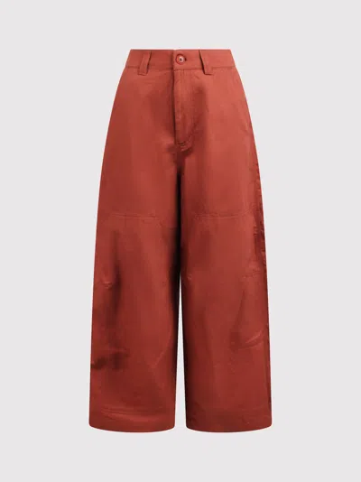 Sea New York Karina Cotton Trousers In Red