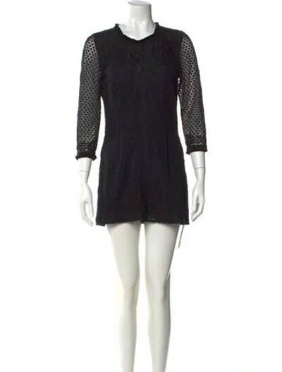 Pre-owned Sea New York Lace Lace Pattern Romper In Black