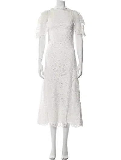 Pre-owned Sea New York Lace Pattern Long Dress W/ Tags In White