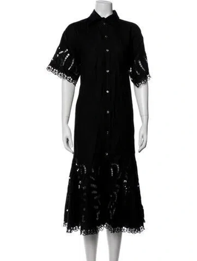 Pre-owned Sea New York Lace Pattern Midi Length Dress W/ Tags In Blue