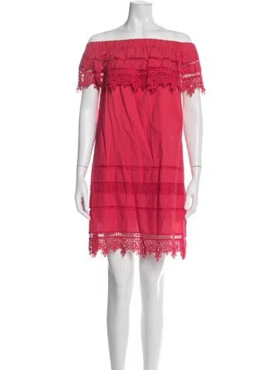 Pre-owned Sea New York Lace Pattern Mini Dress In Pink