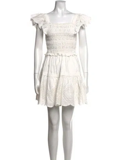Pre-owned Sea New York Lace Pattern Mini Dress In White