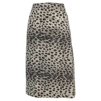 Sea New York Leopard-print Midi A-line Skirt In Beige Cotton In Multi