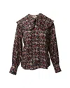 Sea New York Leslie Peter Pan Collar Top In Multicolor Cotton In Multi