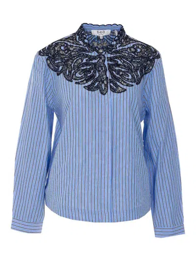 Sea New York Light Blue Maella Stripe Shirt