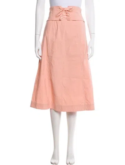 Pre-owned Sea New York Linen Midi Length Skirt In Pink