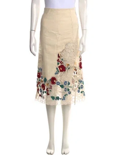 Pre-owned Sea New York Linen Midi Length Skirt W/ Tags In Neutral