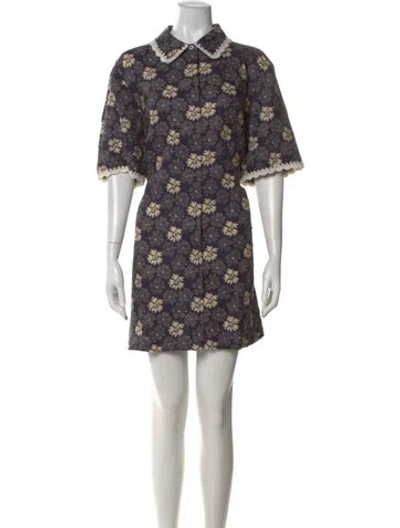 Pre-owned Sea New York Linen Mini Dress In Green