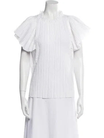 Pre-owned Sea New York Linen Striped Blouse In White