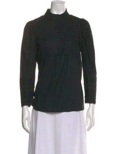 Pre-owned Sea New York Long Sleeve Blouse In Green