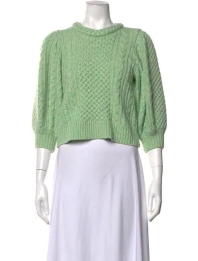 Pre-owned Sea New York Merino Wool Crew Neck Sweater In Green