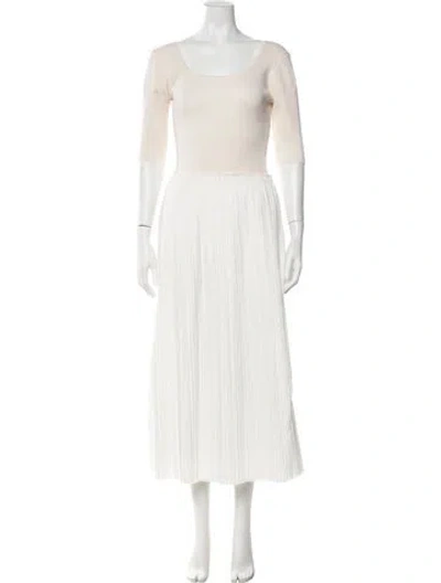 Pre-owned Sea New York Merino Wool Long Dress In Neutrals