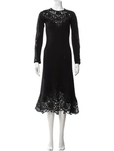 Pre-owned Sea New York Merino Wool Midi Length Dress In Black