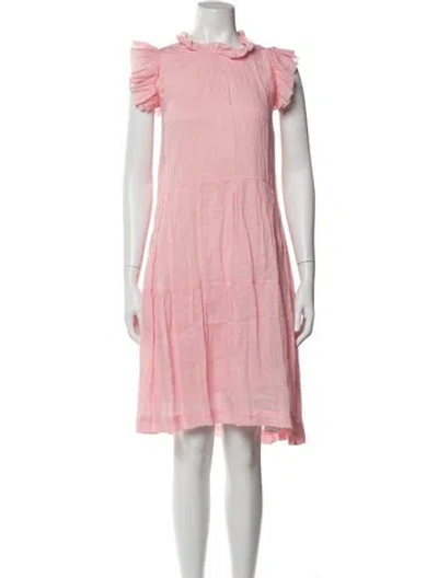 Pre-owned Sea New York Mock Neck Knee-length Dress In Pink