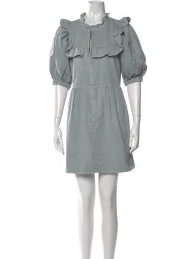 Pre-owned Sea New York Mock Neck Mini Dress In Blue