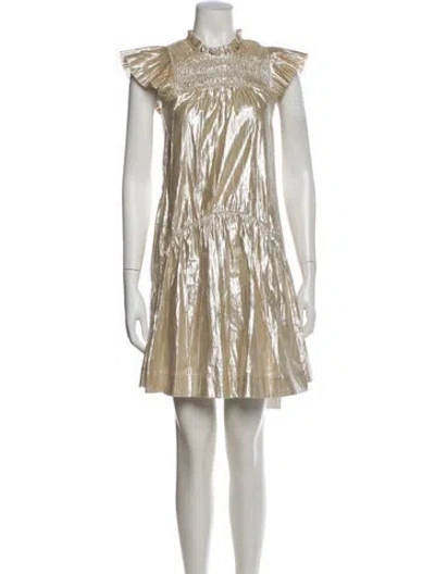 Pre-owned Sea New York Mock Neck Mini Dress In Green