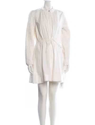 Pre-owned Sea New York Mock Neck Mini Dress In White