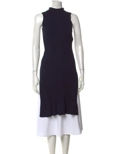 Pre-owned Sea New York Mock Neck Sleeveless Tunic In Blue