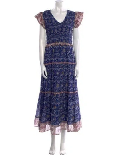 Pre-owned Sea New York Paisley Print Long Dress In Blue