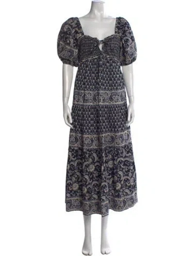 Pre-owned Sea New York Paisley Print Long Dress In Blue
